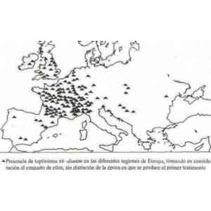 Click para ampliar. Pulsa en el nombre para ver la ficha. Topónimos -dunum en Europa